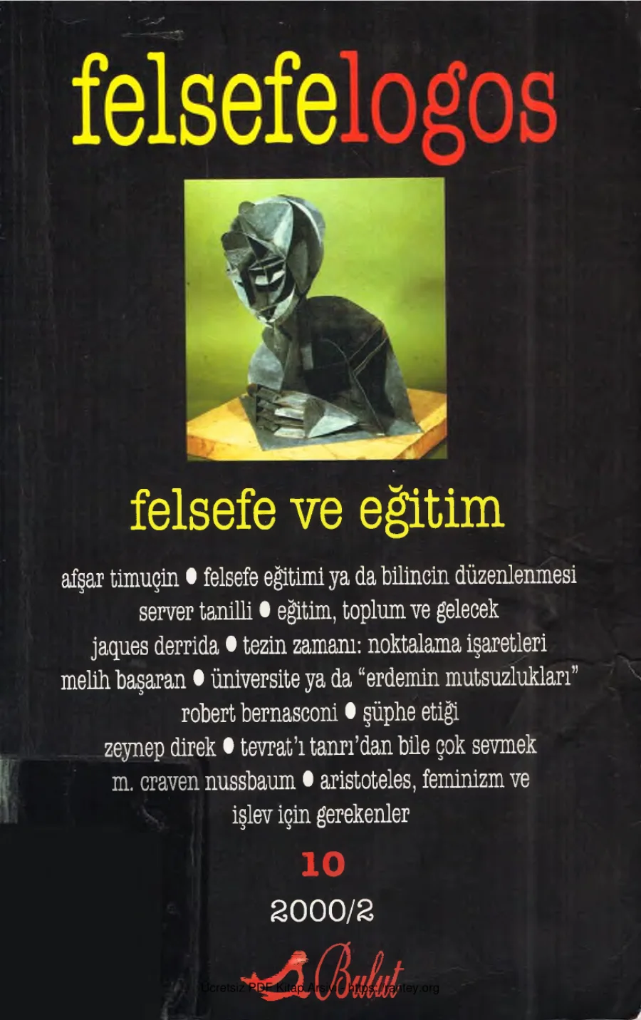 Felsefelogos Sayı 010 Felsefe ve Eğitim Mart 2000 kapak görseli