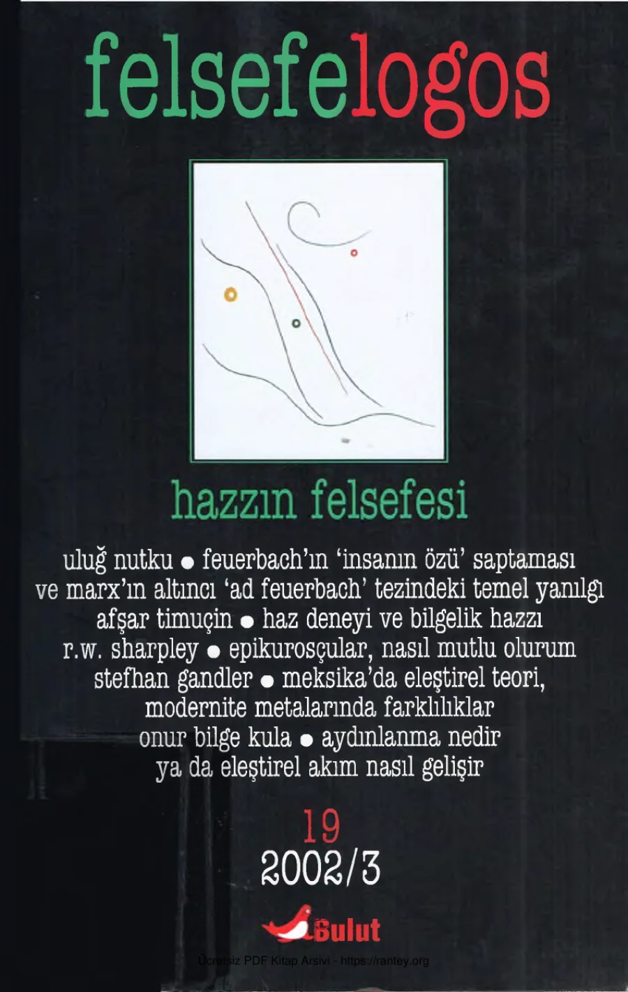 Felsefelogos Sayı 019 Hazzın Felsefesi Aralık 2002 kapak görseli