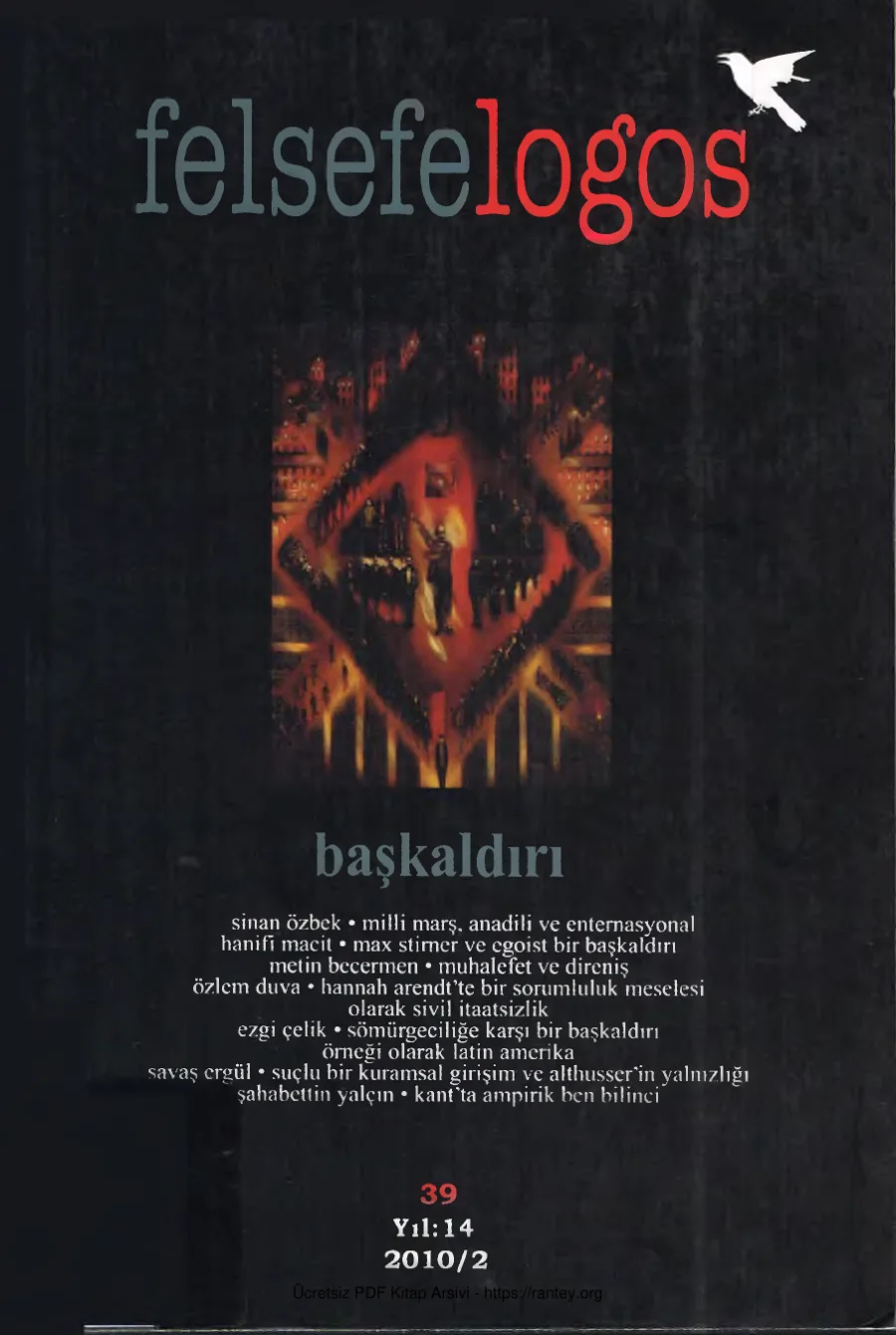 Felsefelogos Sayı 039 Başkaldırı Eylül 2010 kapak görseli