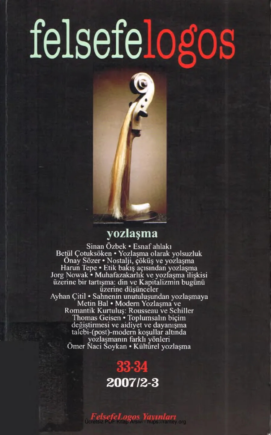 Felsefelogos Yozlaşma Sayı 33 34 Eylül 2007 kapak görseli
