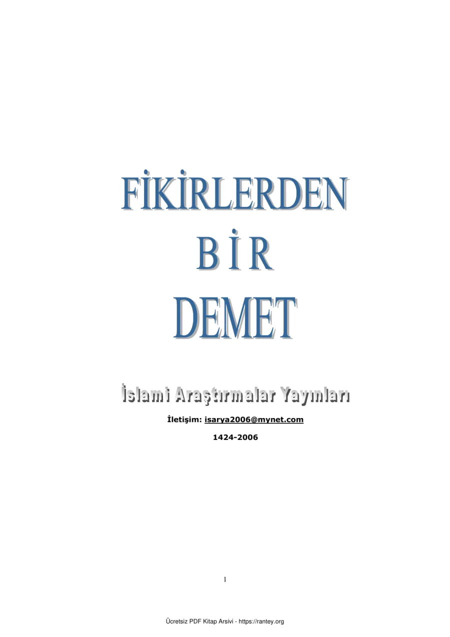 FİKİRLERDEN BİR DEMET SOHBET Ebu Abdulmumin Tekin Mıhçı kapak görseli
