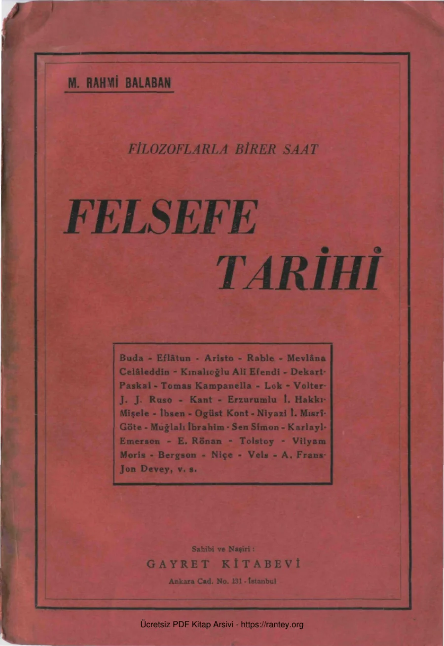 Filozoflarla Birer Saat Felsefe Tarihi kapak görseli