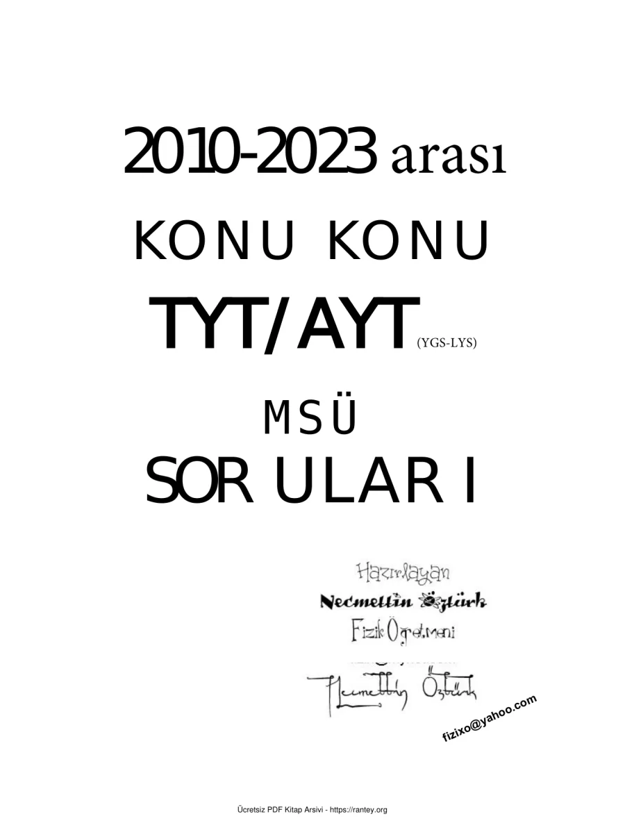 FIZIK CIKMIS SORULAR 2010 kapak görseli
