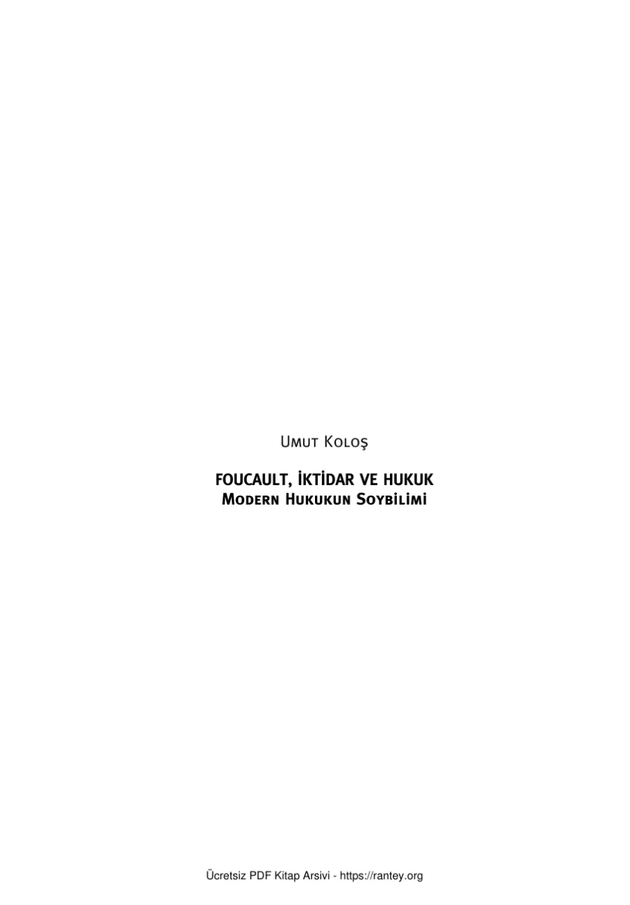 Foucault Iktidar ve Hukuk kapak görseli