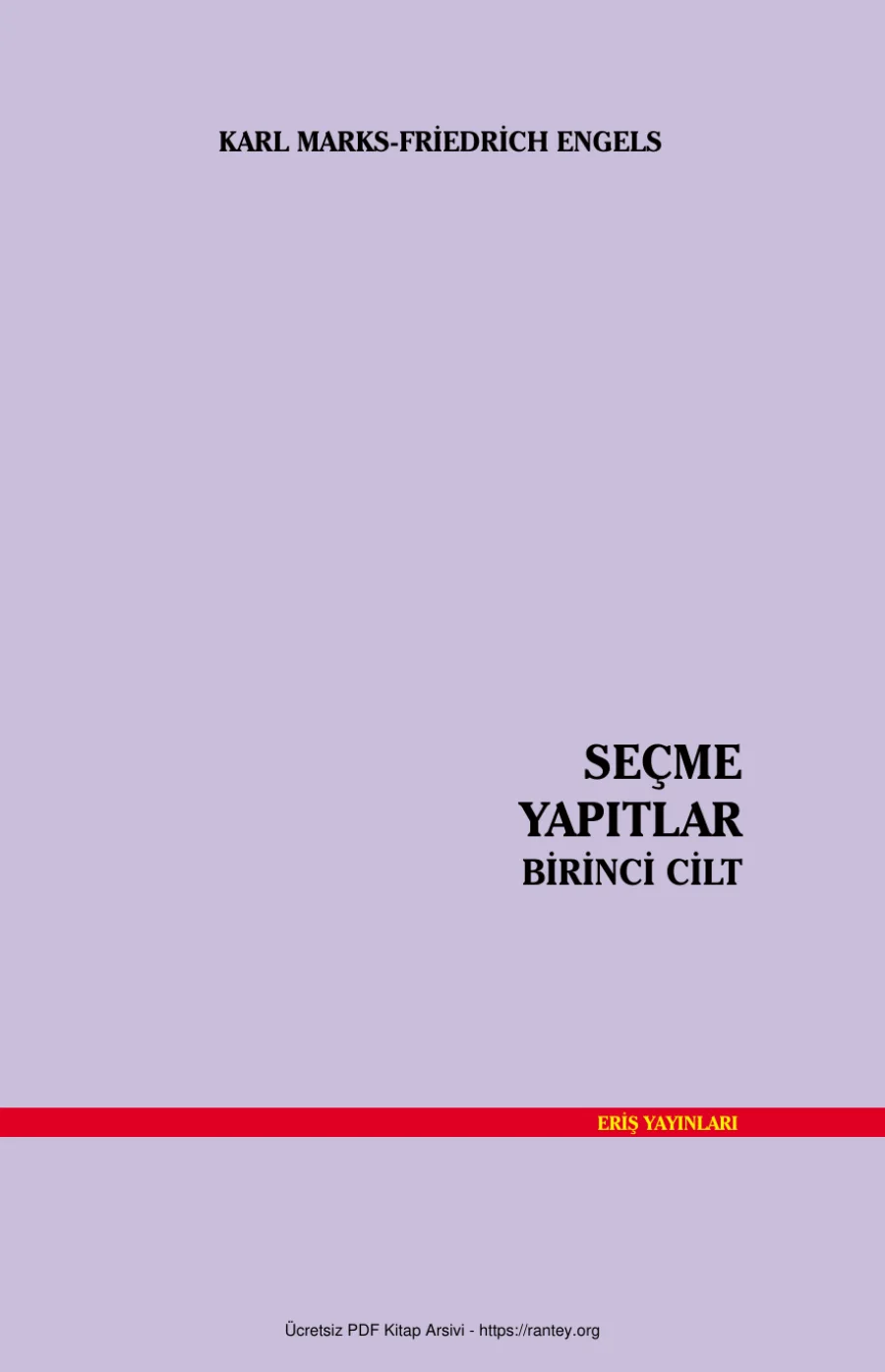 Friederich Engels Seçme Yapıtlar 1 kapak görseli