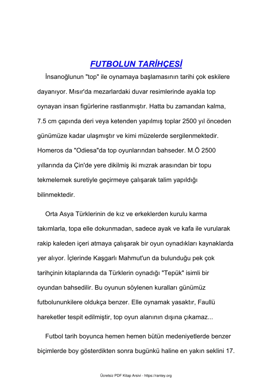 Futbolun Tarihcesi kapak görseli