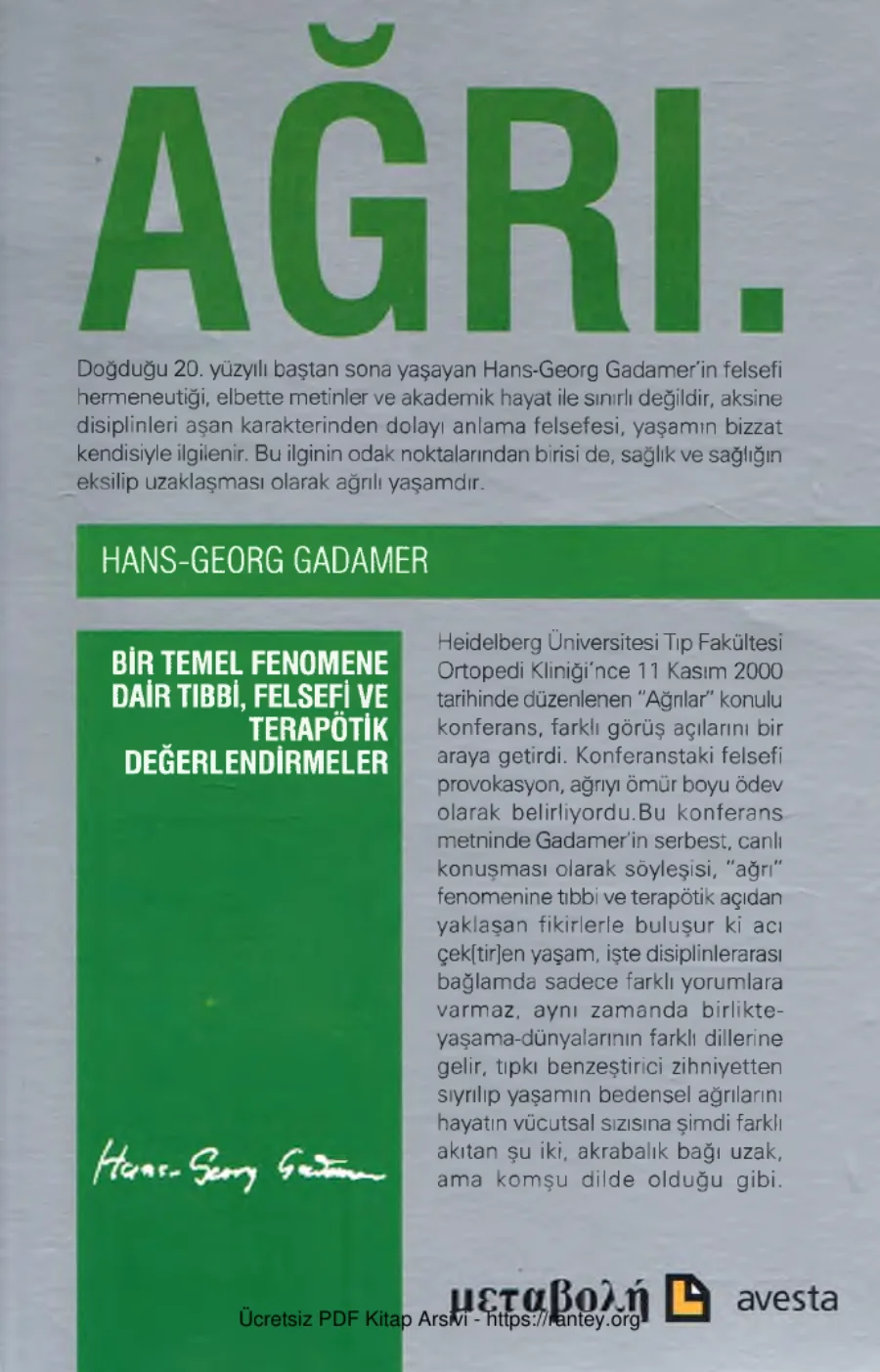 Gadamer Ağrı Eş kapak görseli
