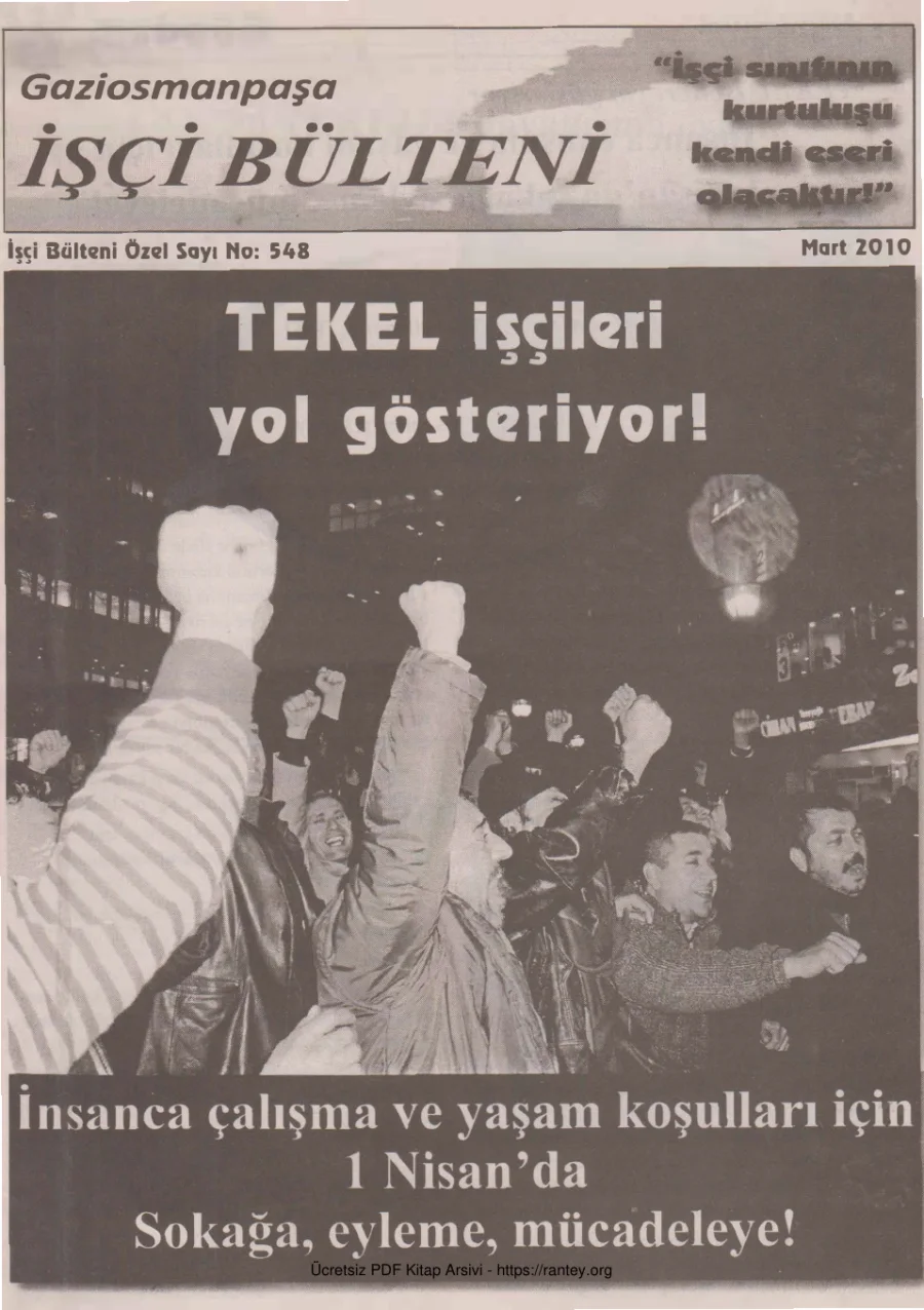 Gaziosmanpaşa İşçi Bülteni İşçi Bülteni Özel Sayı 548 Mart 2010 kapak görseli