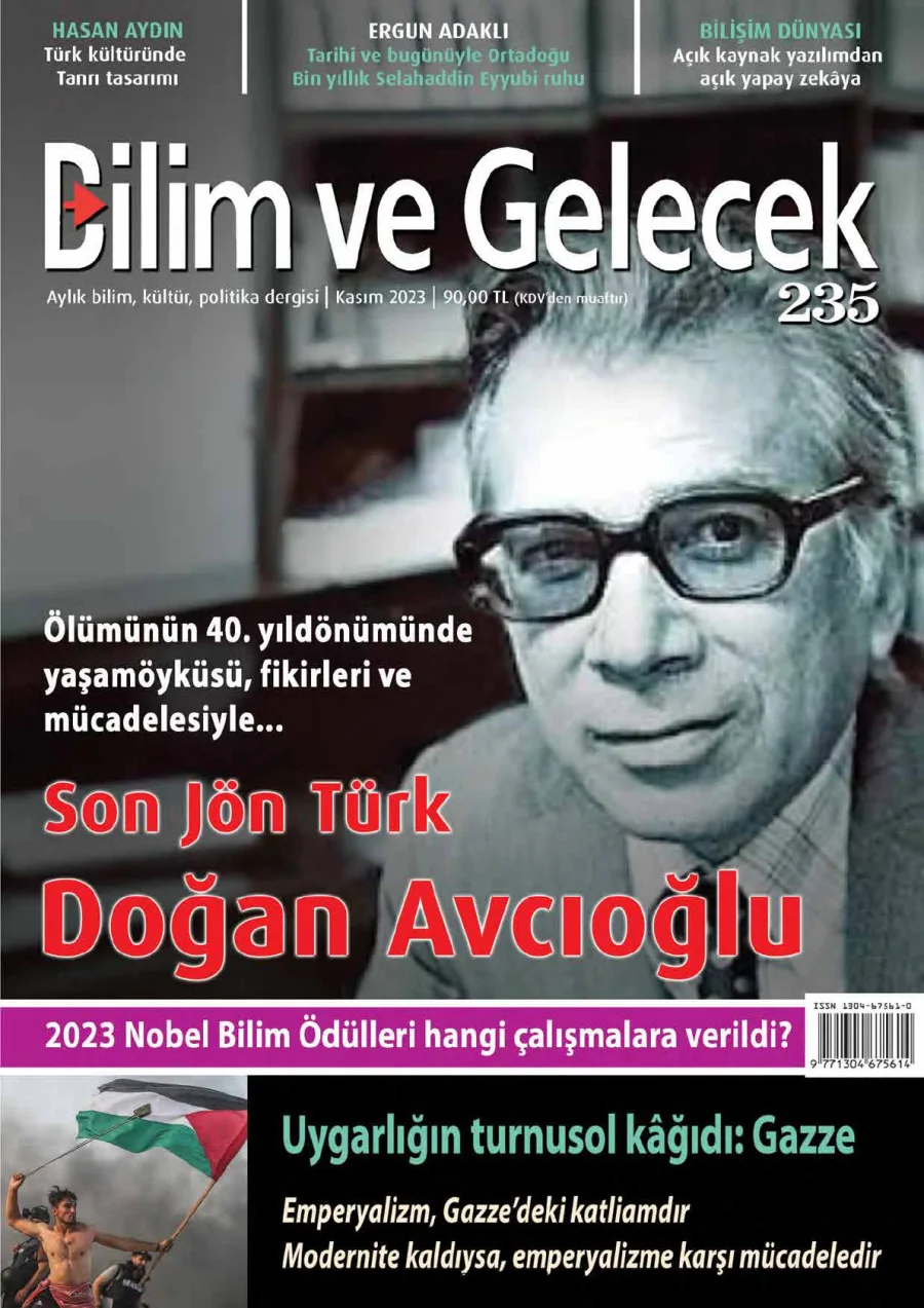 Gelecek Sayı 235 2023 Kasım Son Jön Türk Doğan Avcıoğlu Gazze kapak görseli