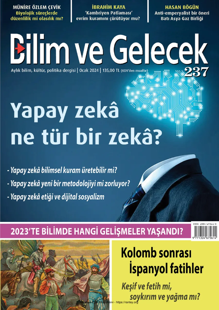 Gelecek Sayı 237 2024 Ocak Yapay Zeka Ne Tür Bir Zeka kapak görseli