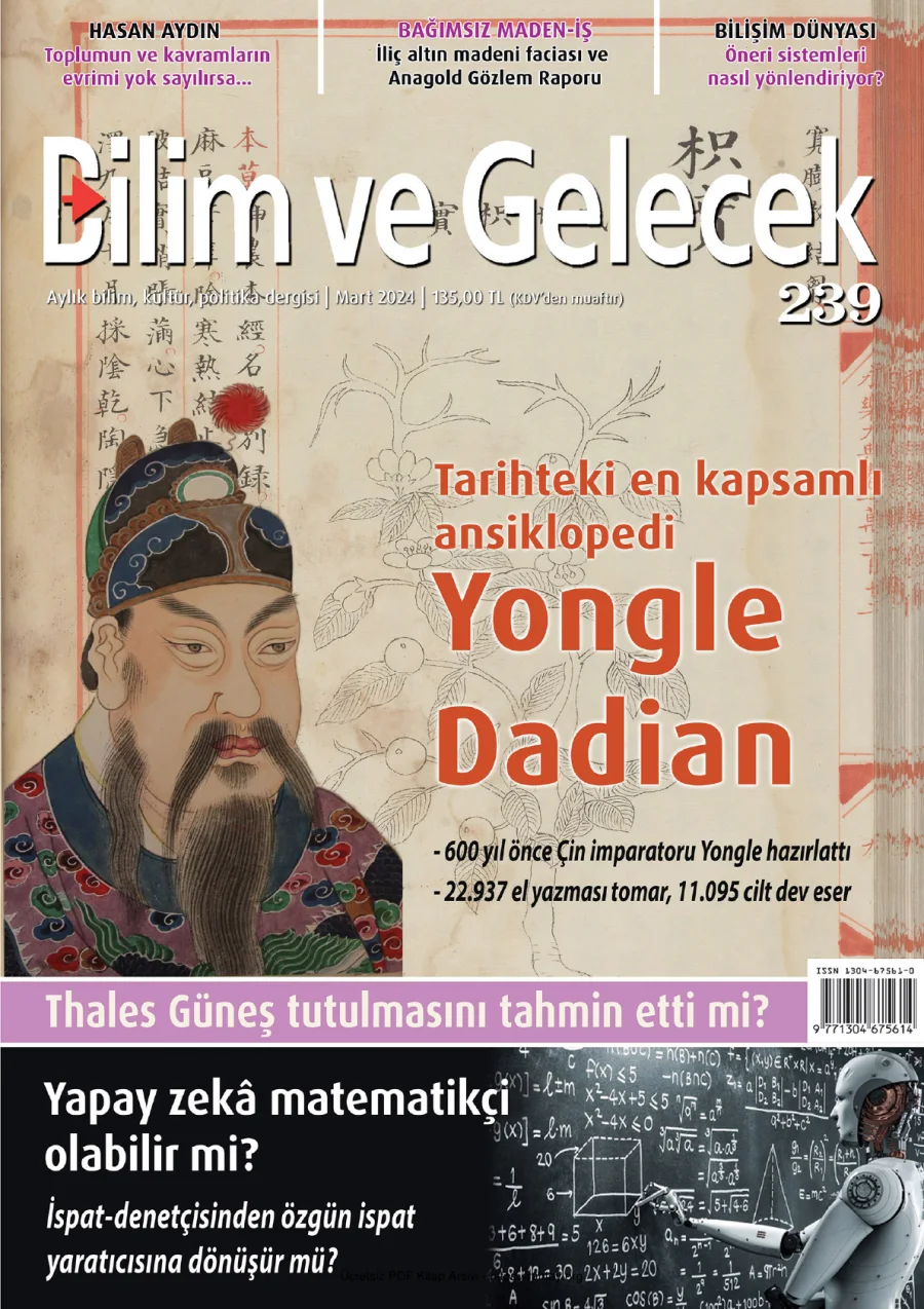 Gelecek Sayı 239 2024 Mart Tarihteki En Kapsamlı Ansiklopedi Yongle Dadian Thales Güneş Tutulması kapak görseli