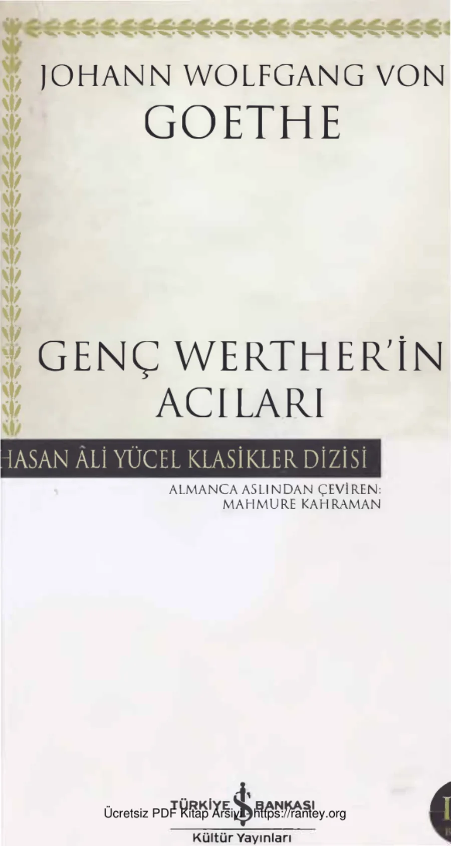 Genç Werther'in Acıları kapak görseli