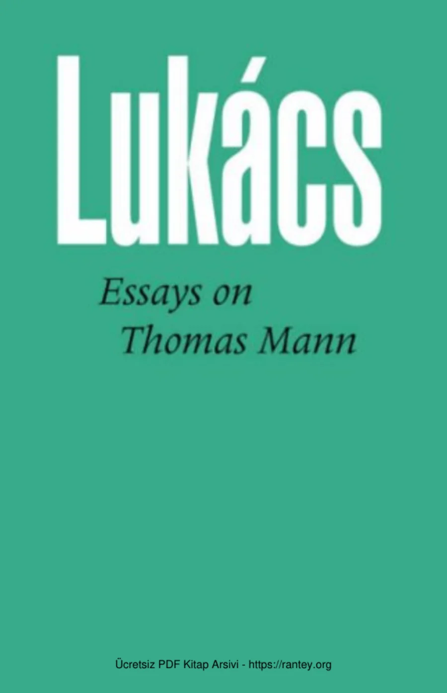 Georg Lukacs Essay on kapak görseli