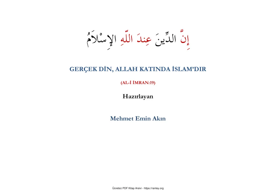 GERÇEK DİN ALLAH KATINDA İSLAMDIR Ebu Abdulmumin Tekin Mıhçı kapak görseli