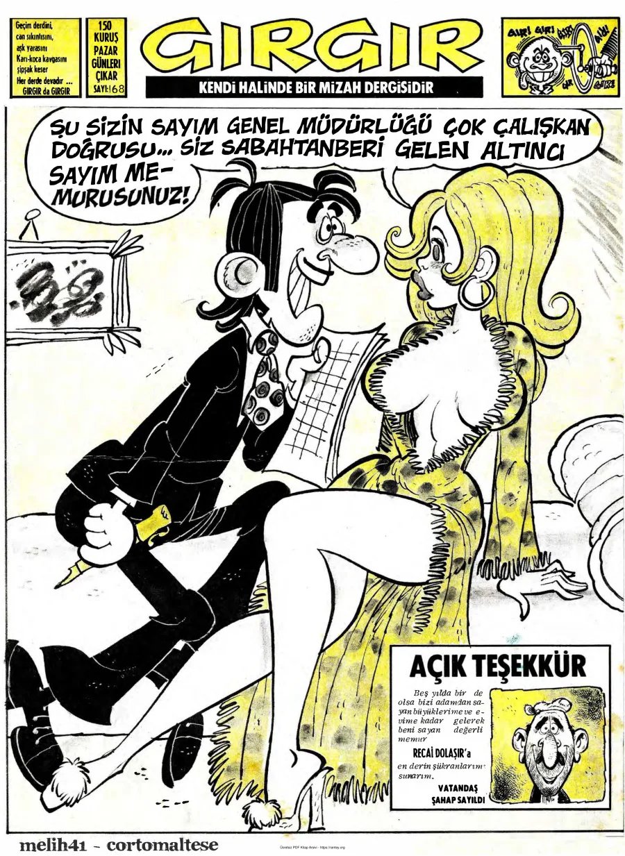 GırGır 1975 Sayı 168 kapak görseli