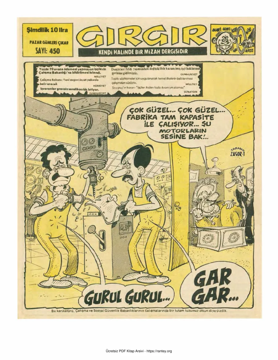 GırGır 1981 Sayı 450 kapak görseli