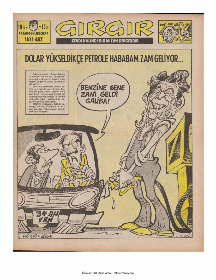 GırGır 1982 Sayı 487 kapak görseli