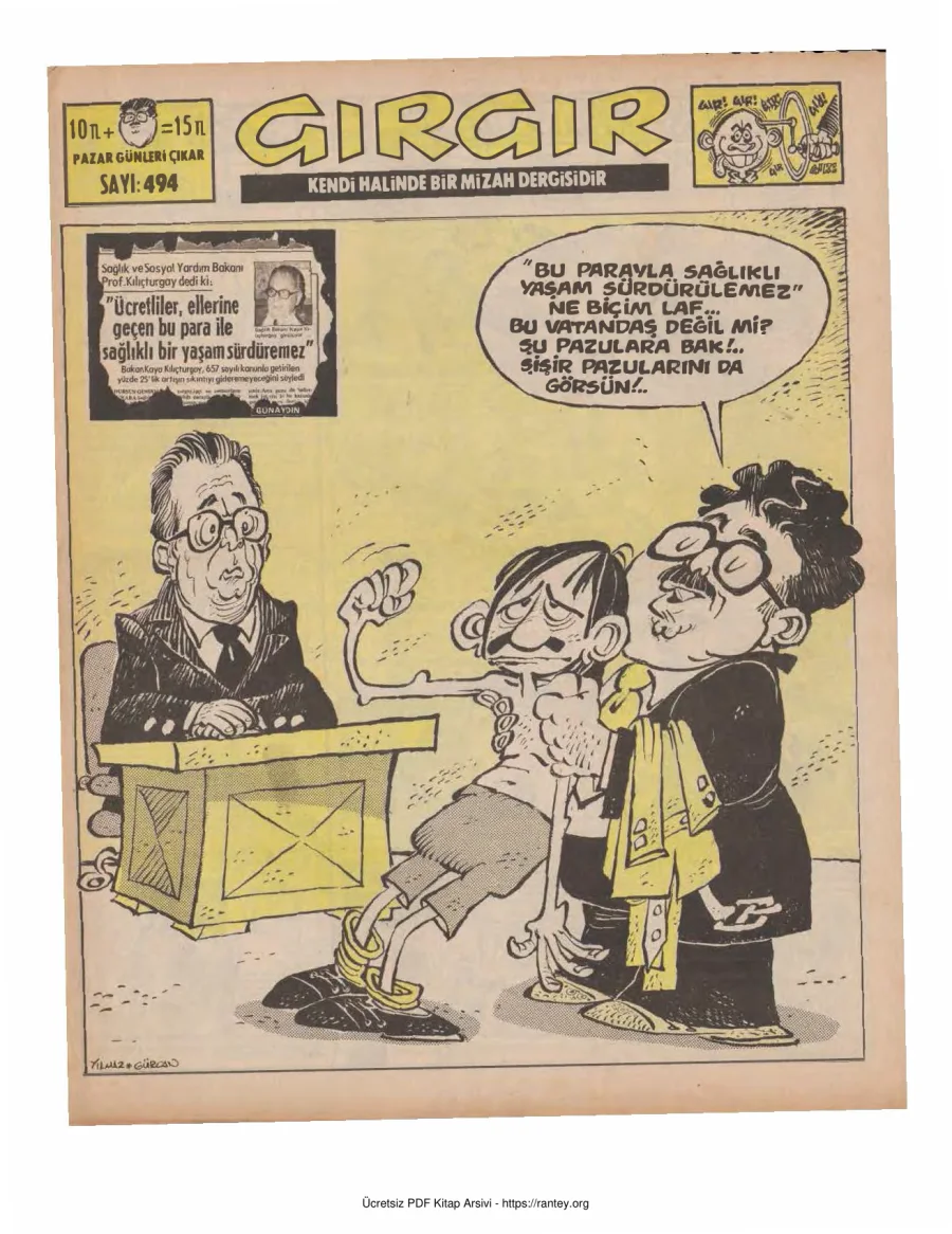 GırGır 1982 Sayı 494 kapak görseli