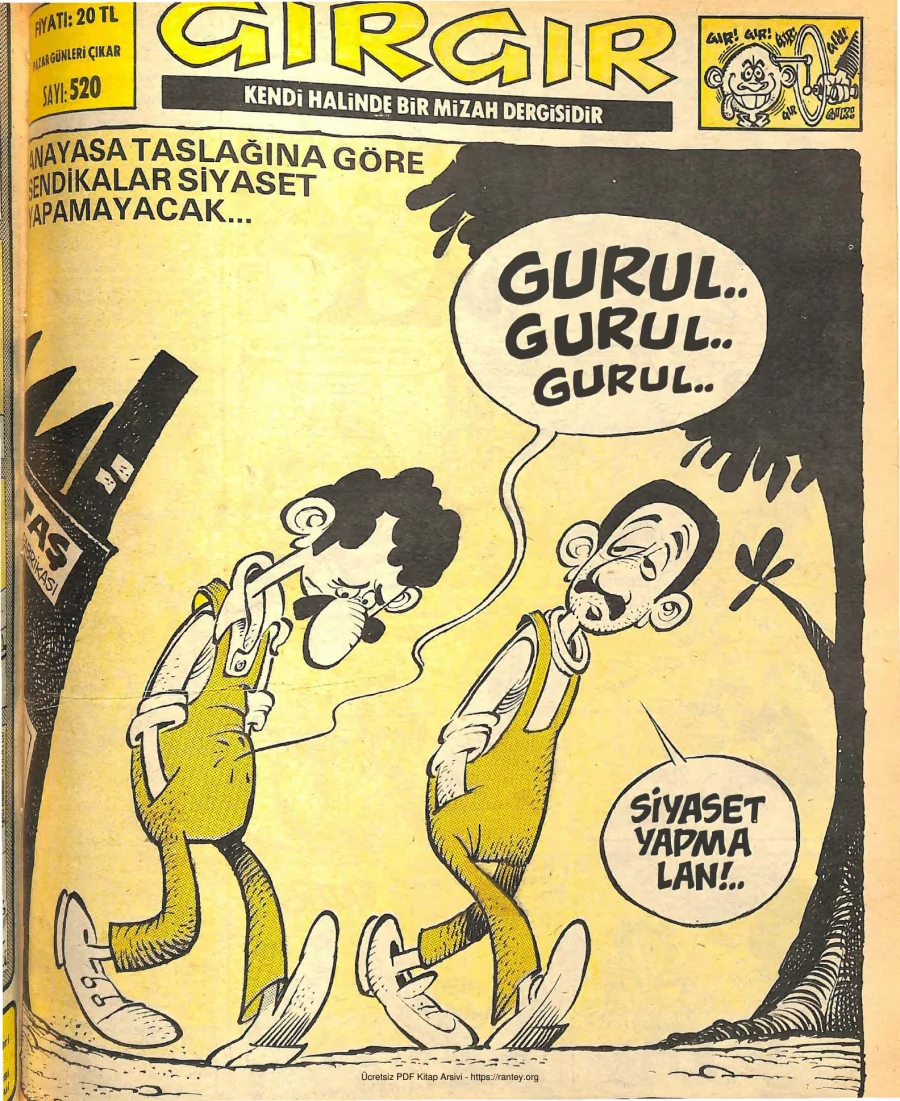 GırGır 1982 Sayı 520 kapak görseli