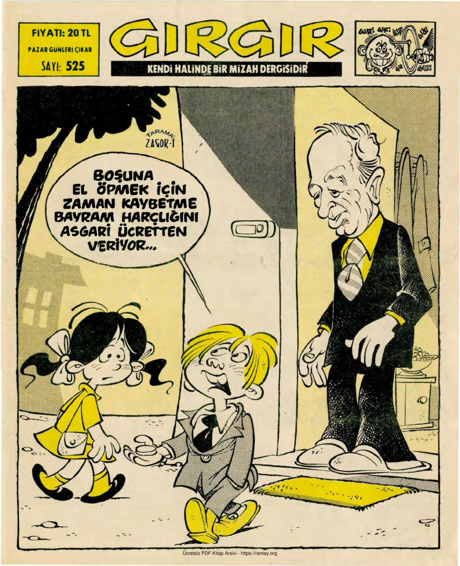 GırGır 1982 Sayı 525 kapak görseli