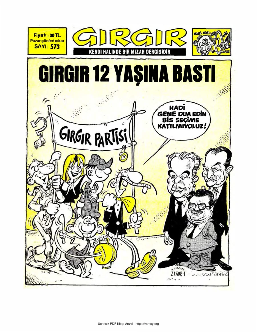 GırGır 1983 Sayı 573 kapak görseli