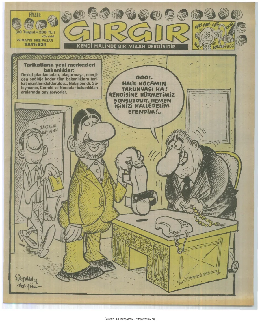 GırGır 1988 Sayı 821 kapak görseli