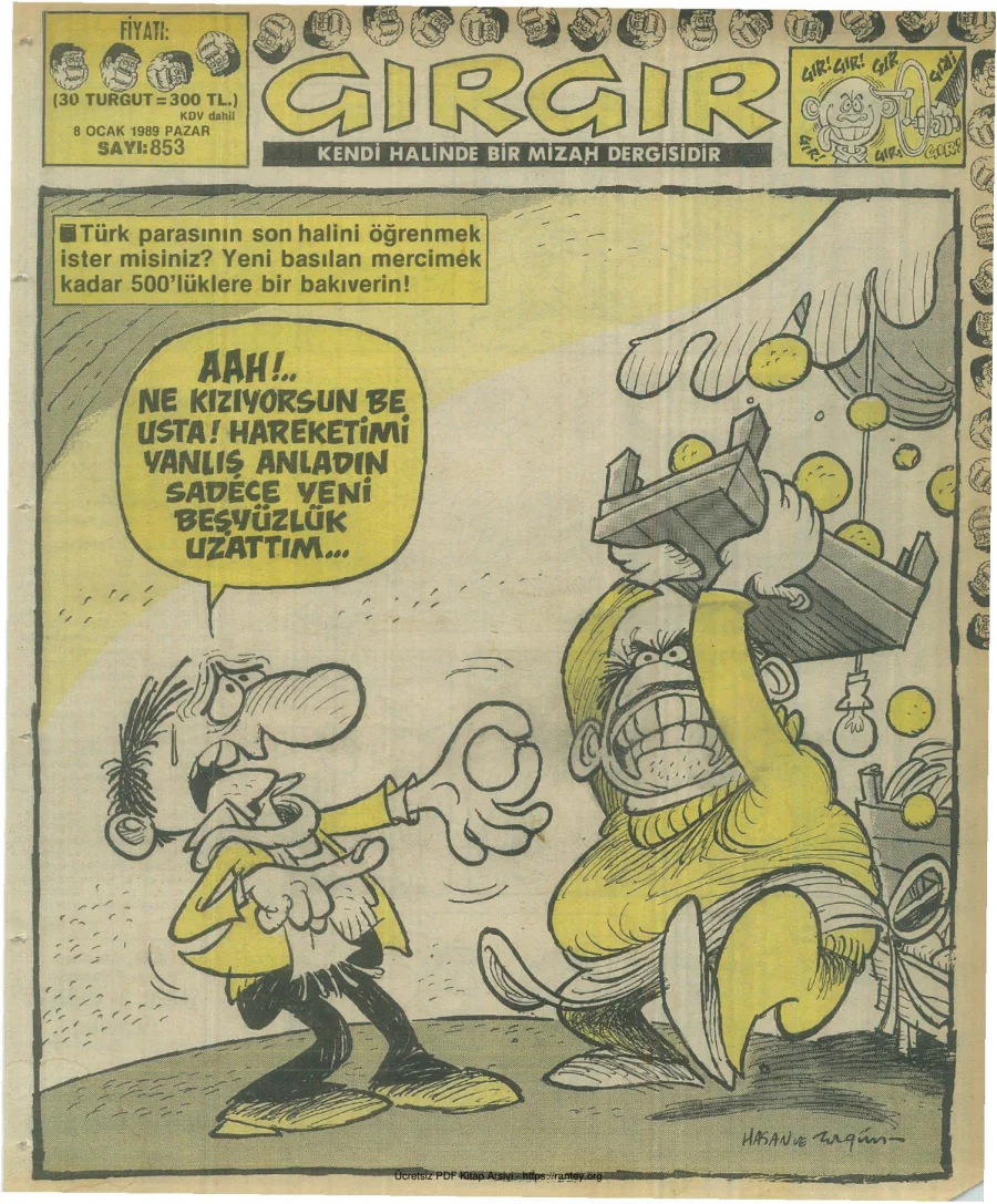 GırGır 1989 Sayı 853 kapak görseli