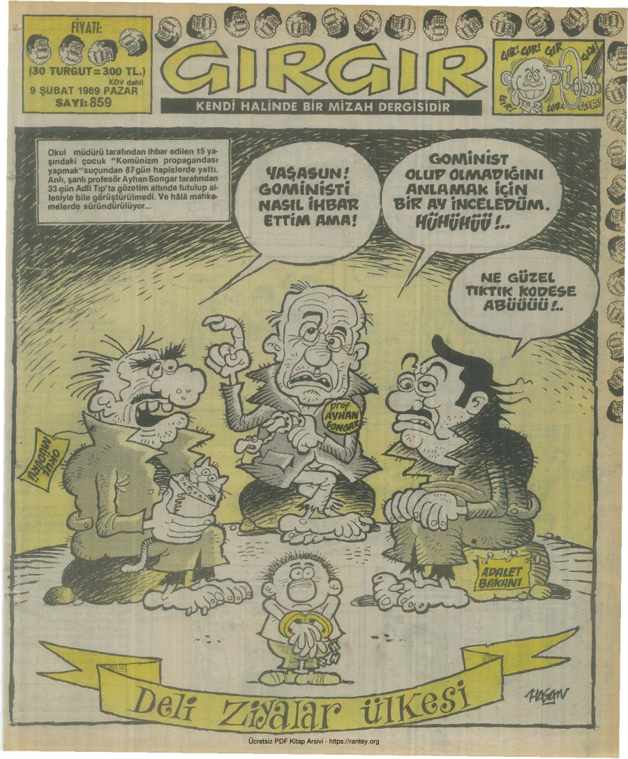 GırGır 1989 Sayı 859 kapak görseli