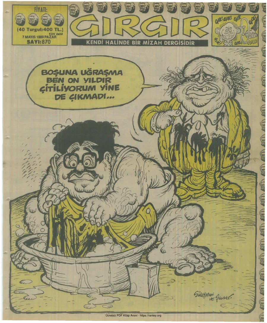 GırGır 1989 Sayı 870 kapak görseli
