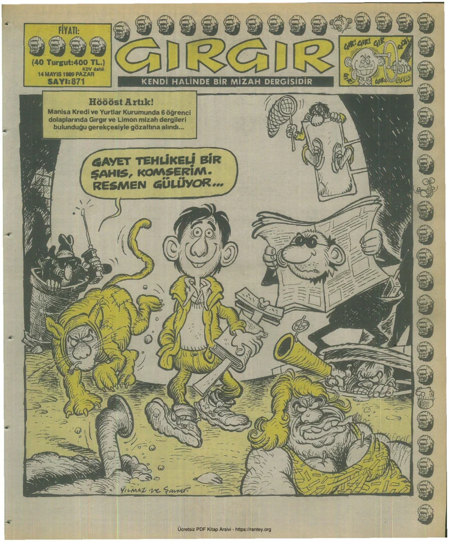 GırGır 1989 Sayı 871 kapak görseli