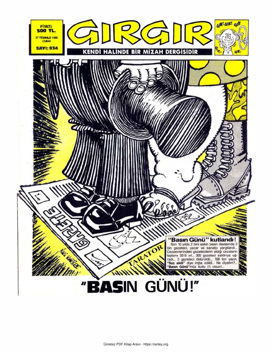 GırGır 1990 Sayı 934 kapak görseli