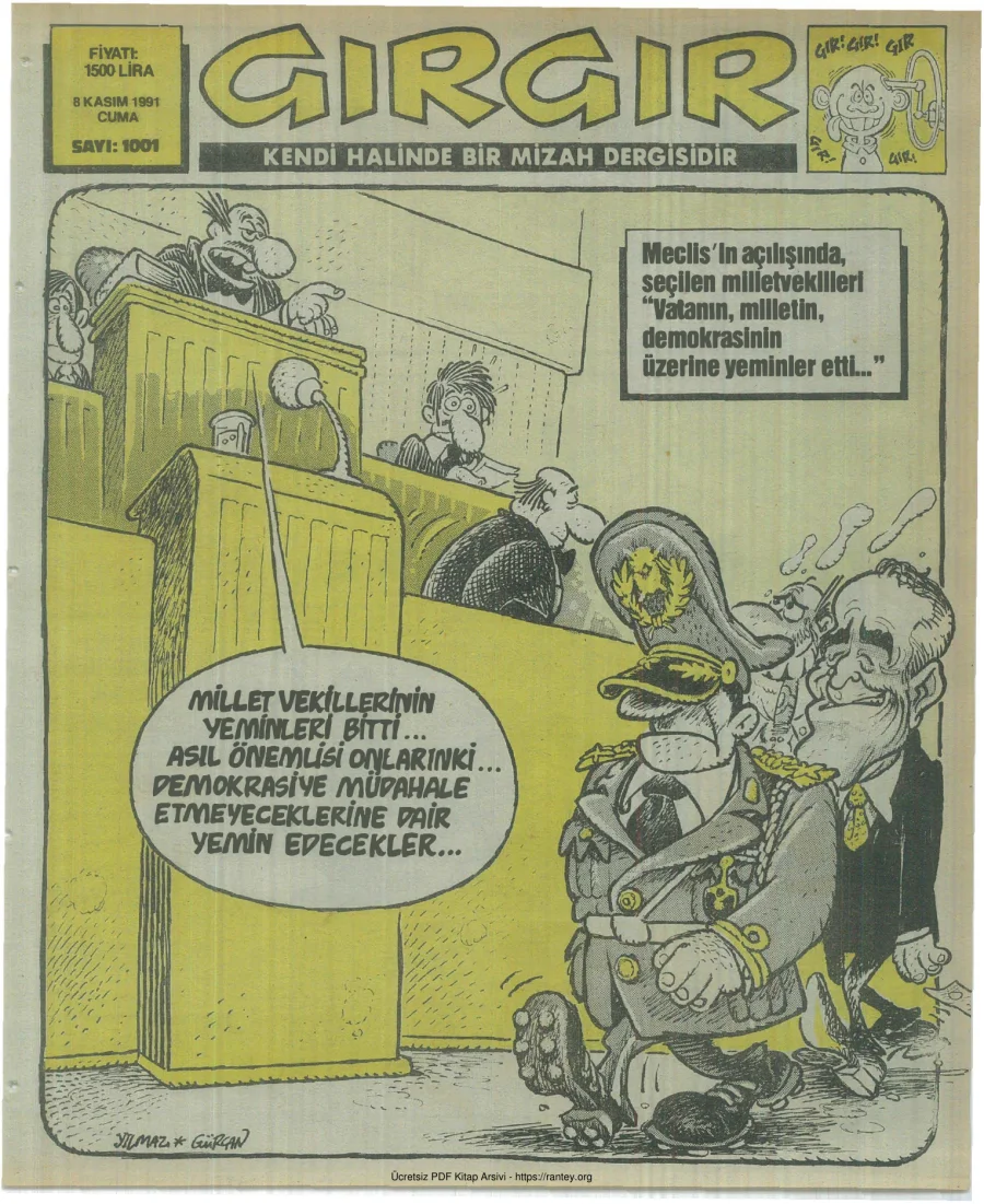 GırGır 1991 Sayı 1001 kapak görseli