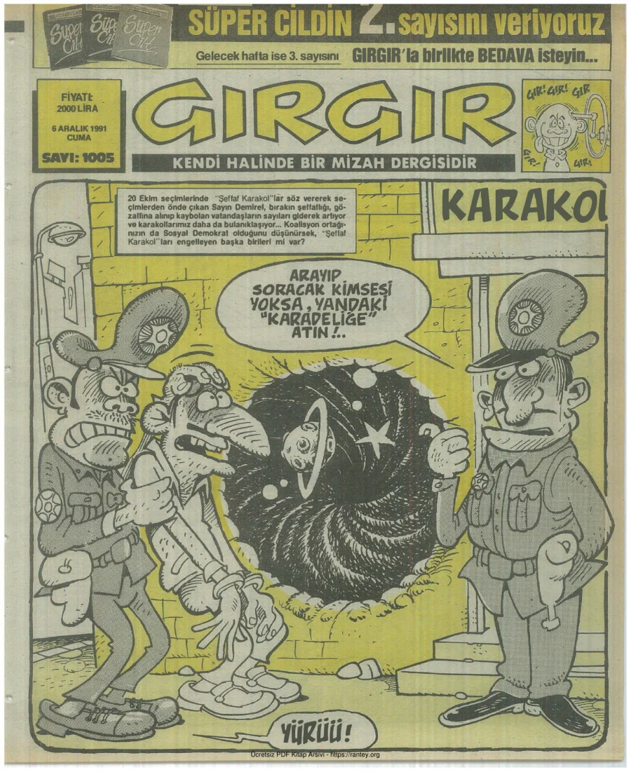 GırGır 1991 Sayı 1005 kapak görseli
