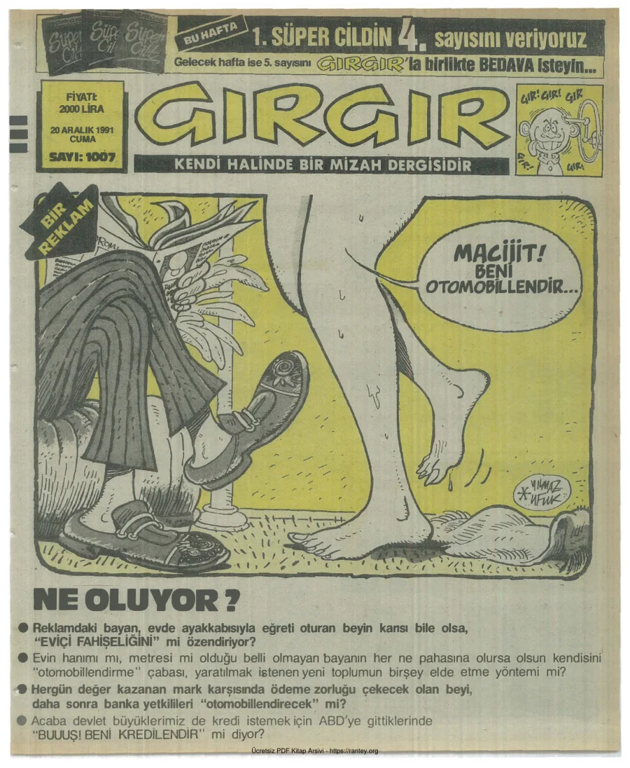 GırGır 1991 Sayı 1007 kapak görseli