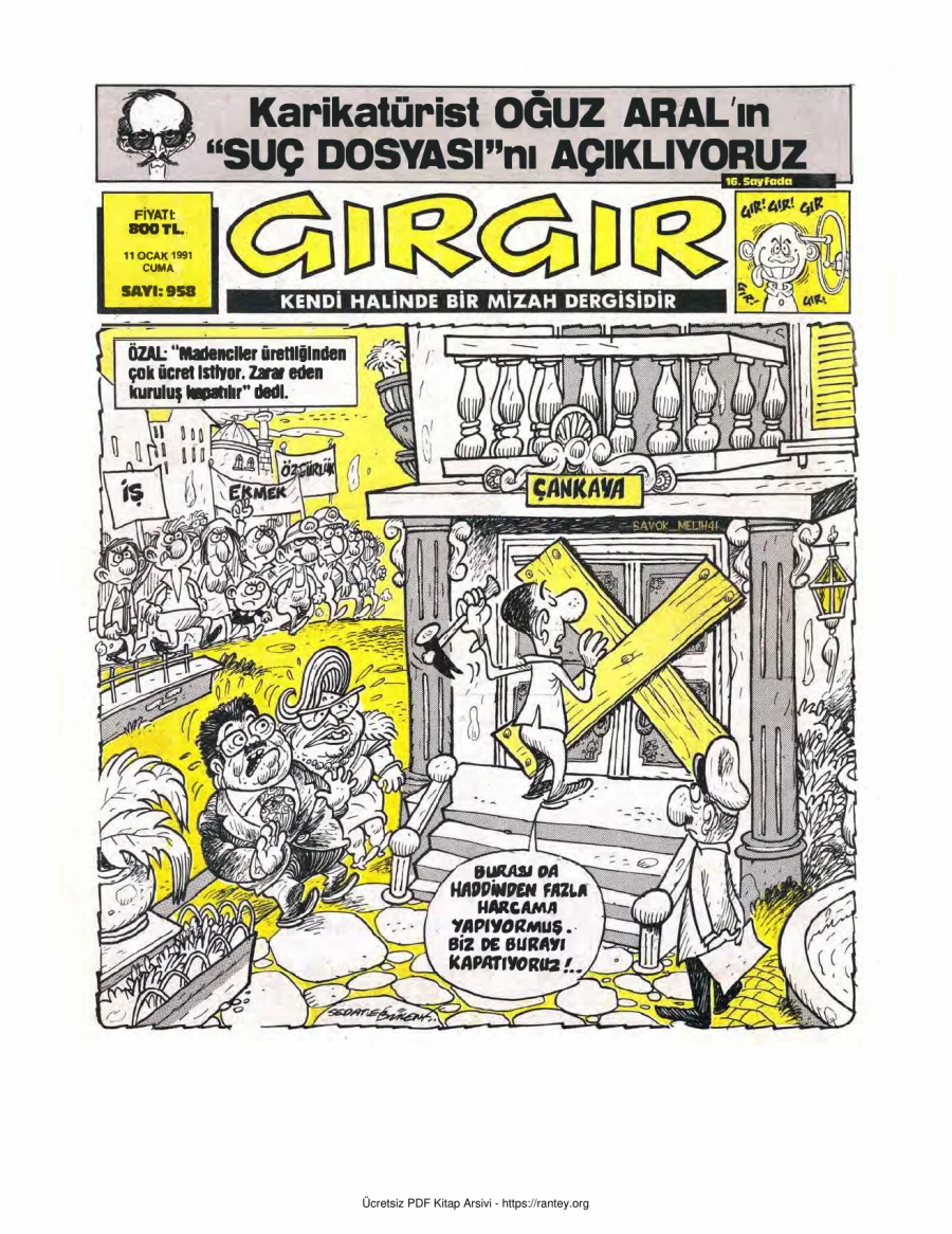 GırGır 1991 Sayı 958 kapak görseli