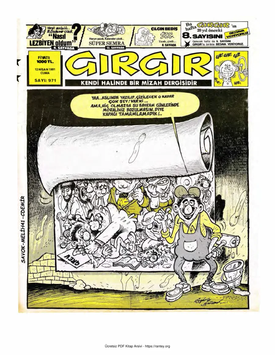 GırGır 1991 Sayı 971 kapak görseli