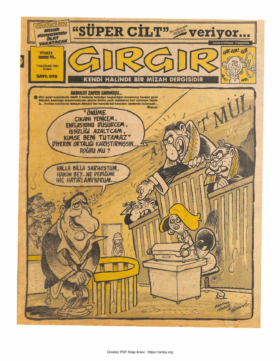 GırGır 1991 Sayı 979 kapak görseli