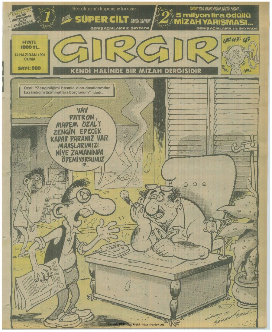 GırGır 1991 Sayı 980 kapak görseli
