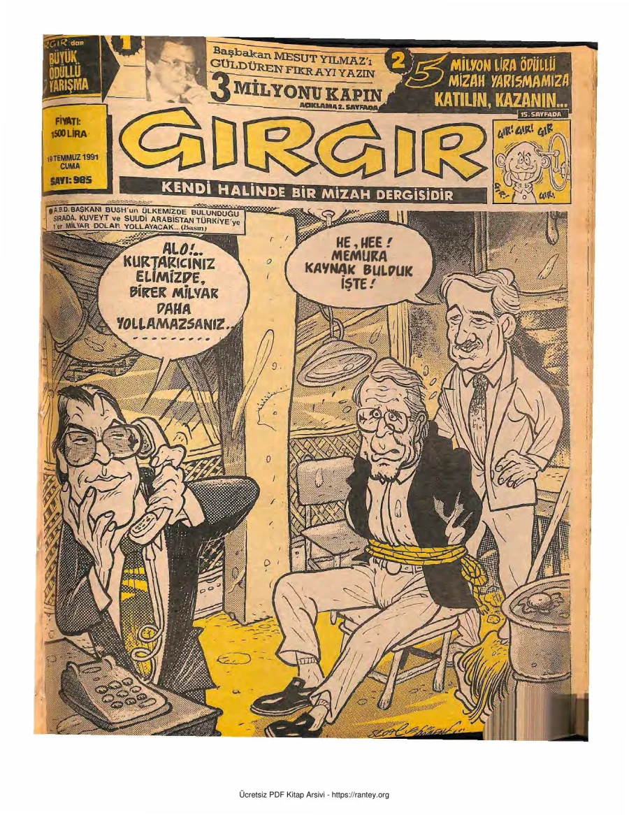 GırGır 1991 Sayı 985 kapak görseli