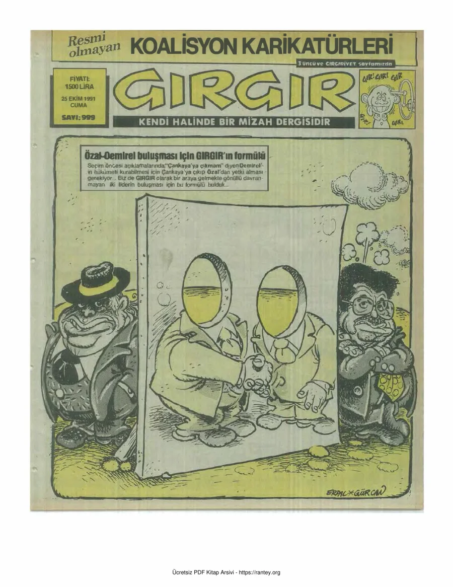 GırGır 1991 Sayı 999 kapak görseli