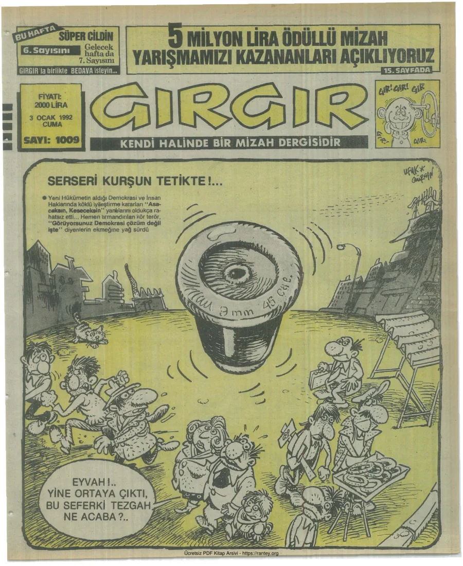 GırGır 1992 Sayı 1009 kapak görseli