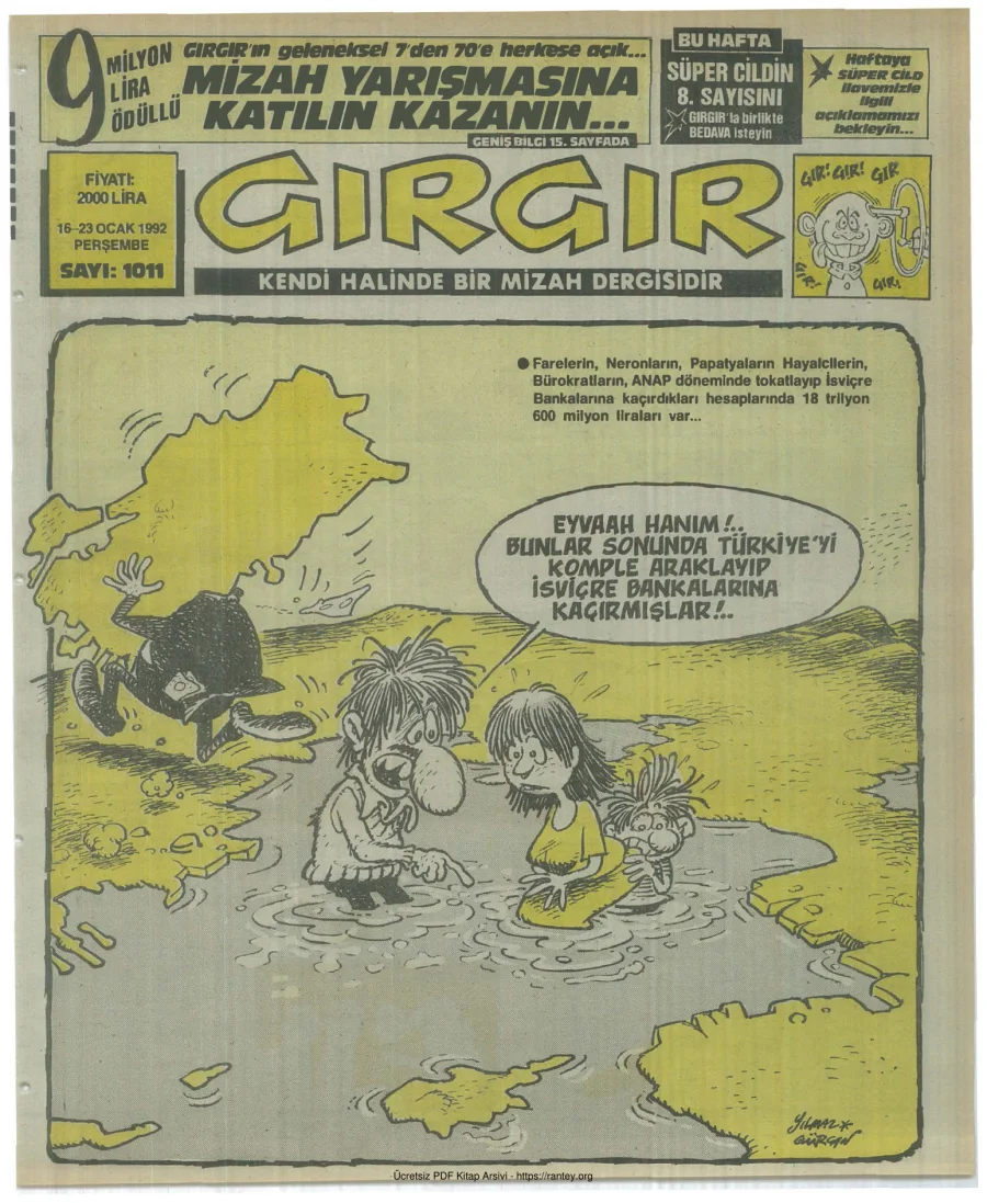 GırGır 1992 Sayı 1011 kapak görseli