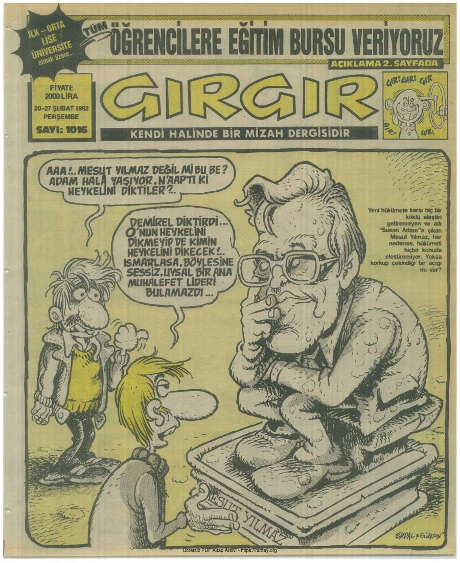 GırGır 1992 Sayı 1016 kapak görseli