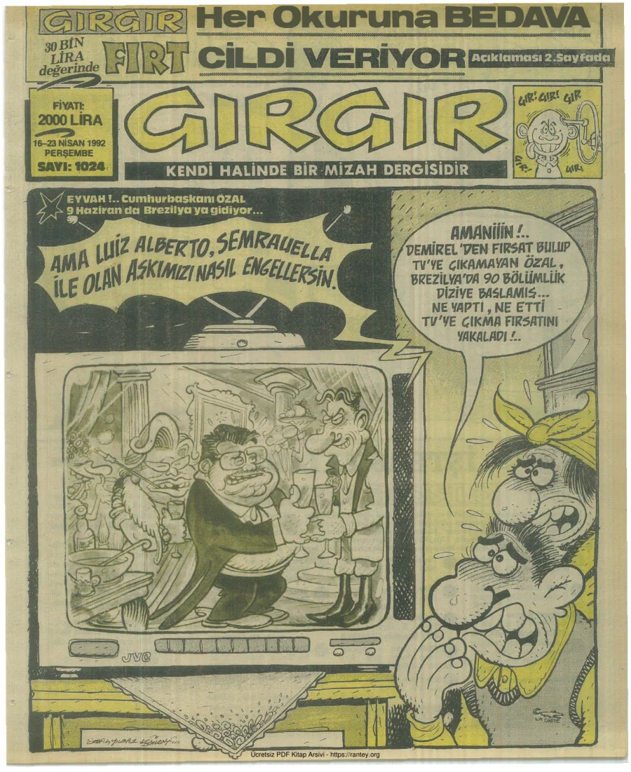 GırGır 1992 Sayı 1024 kapak görseli