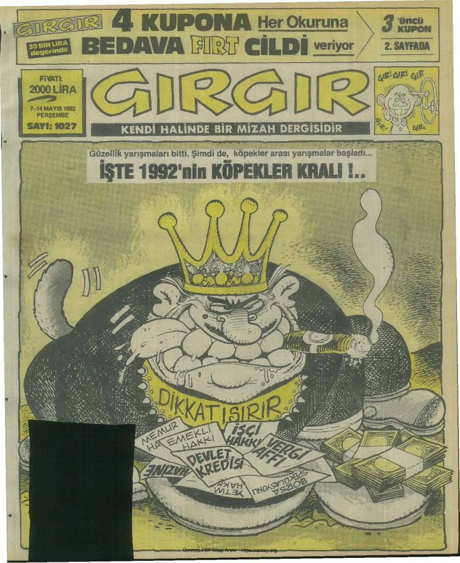 GırGır 1992 Sayı 1027 kapak görseli