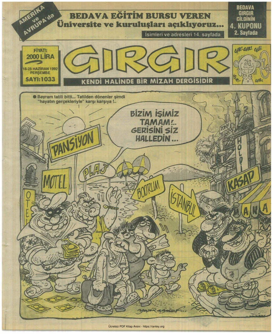 GırGır 1992 Sayı 1033 kapak görseli