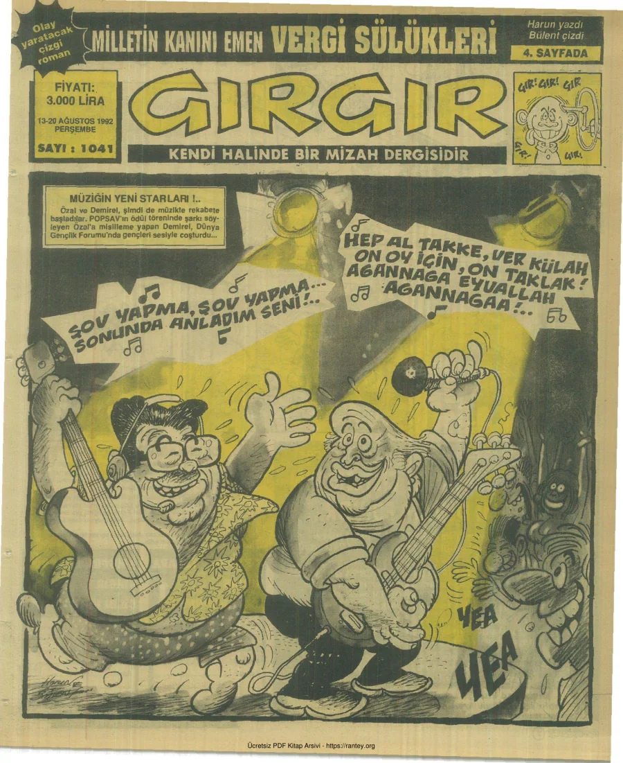 GırGır 1992 Sayı 1041 kapak görseli