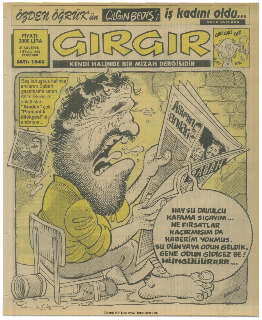 GırGır 1992 Sayı 1043 kapak görseli