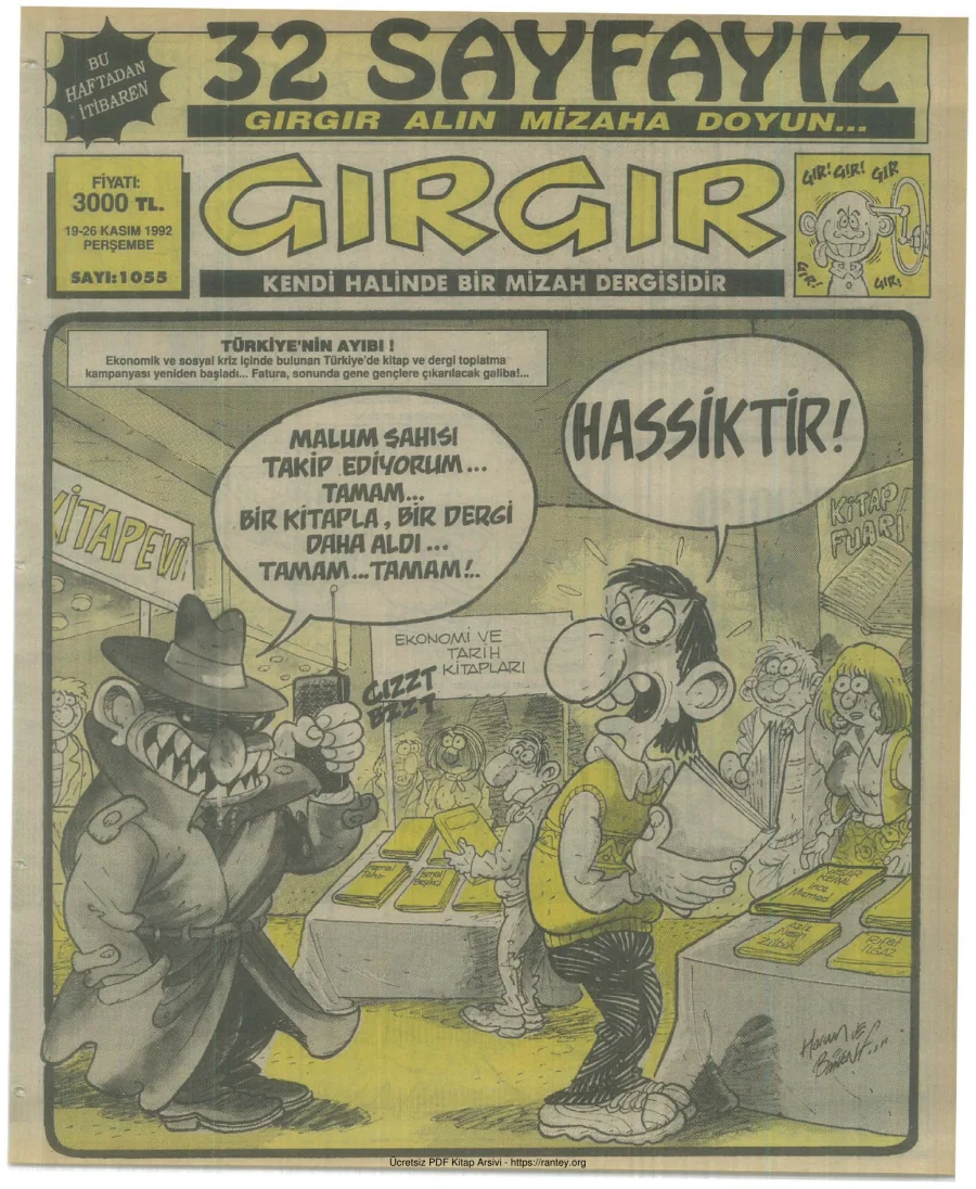 GırGır 1992 Sayı 1055 kapak görseli