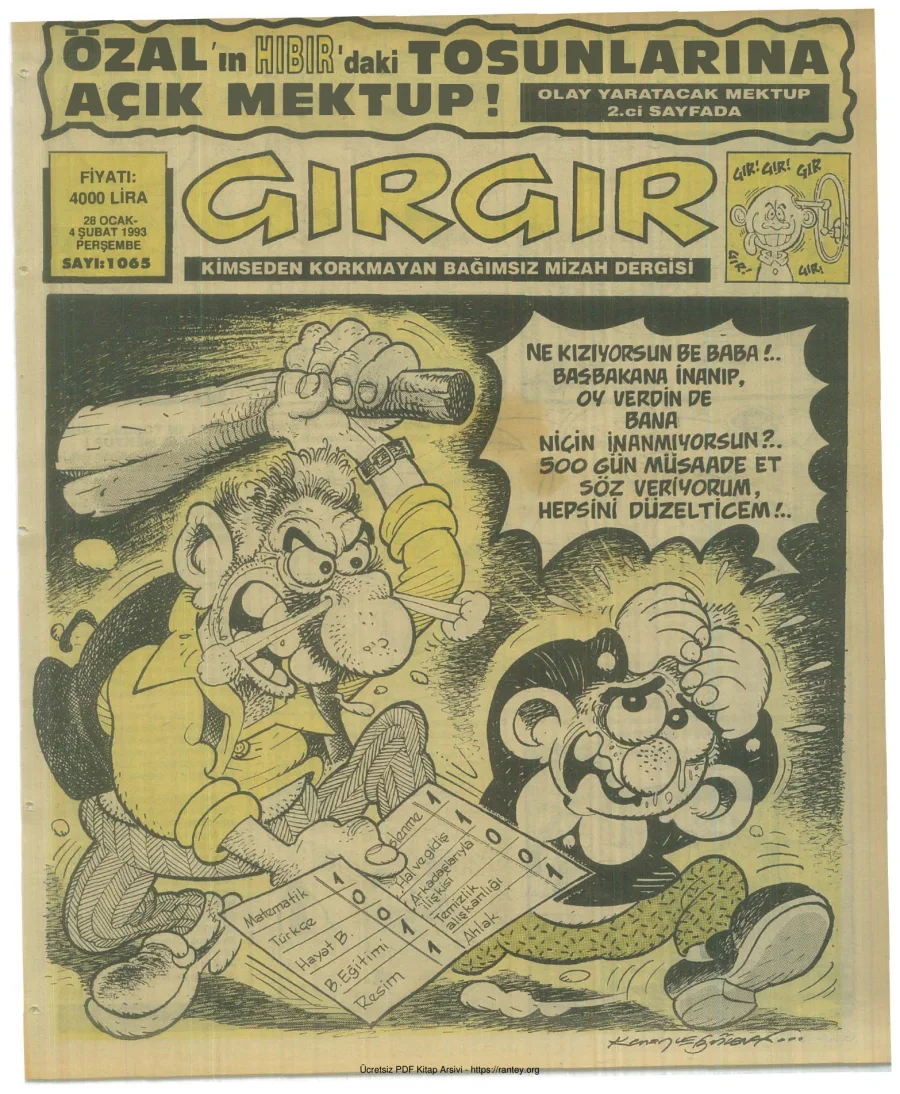 GırGır 1993 Sayı 1065 kapak görseli